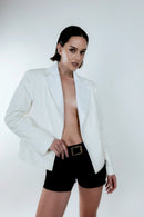White Double Pocket Blazer